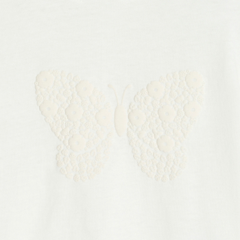 تيشيرت بأكمام مكشكشة، مرسوم...